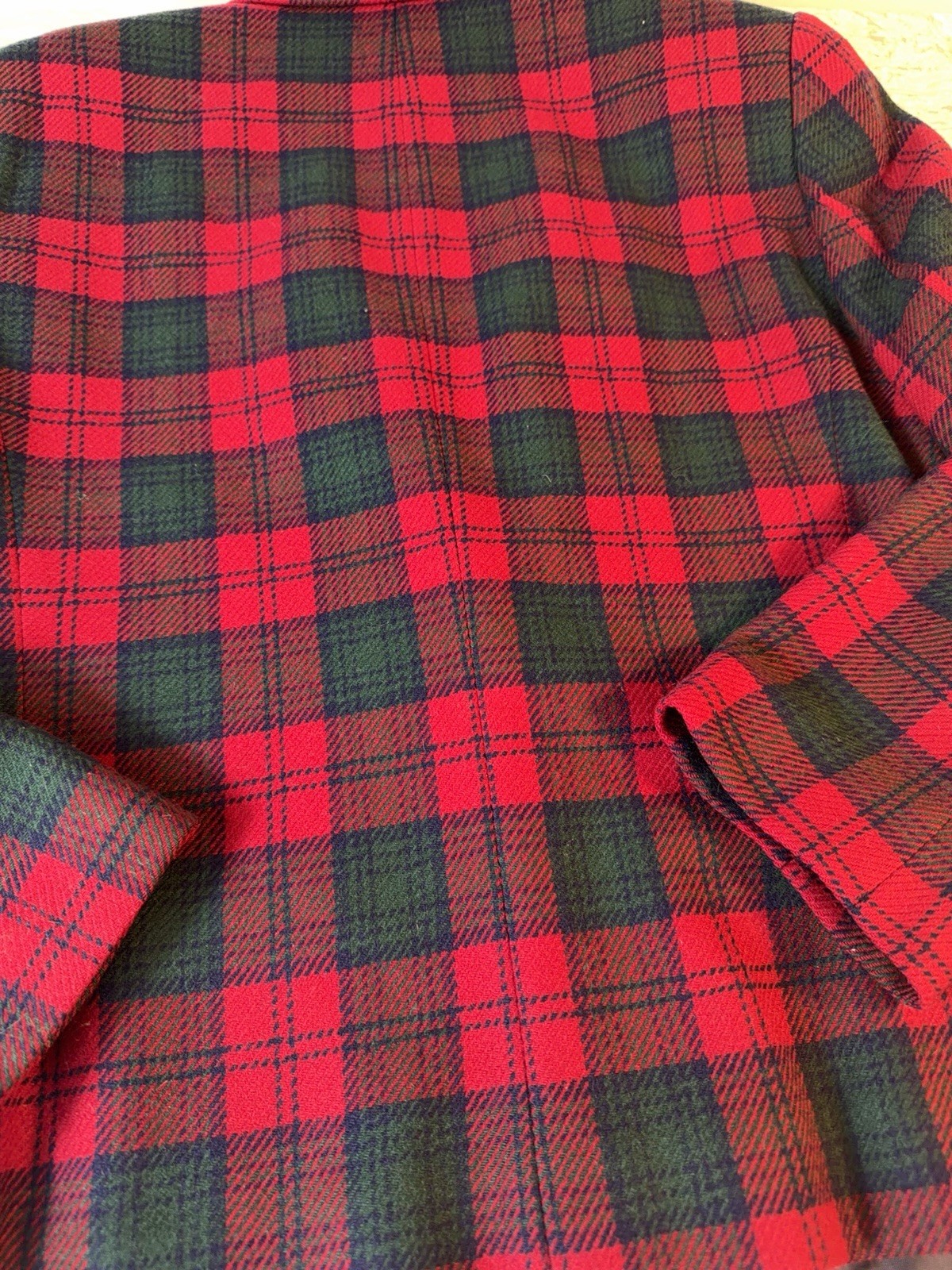 Vintage Pendleton Wool Plaid Skirt Suit Red Green Petite 8 USA Christmas