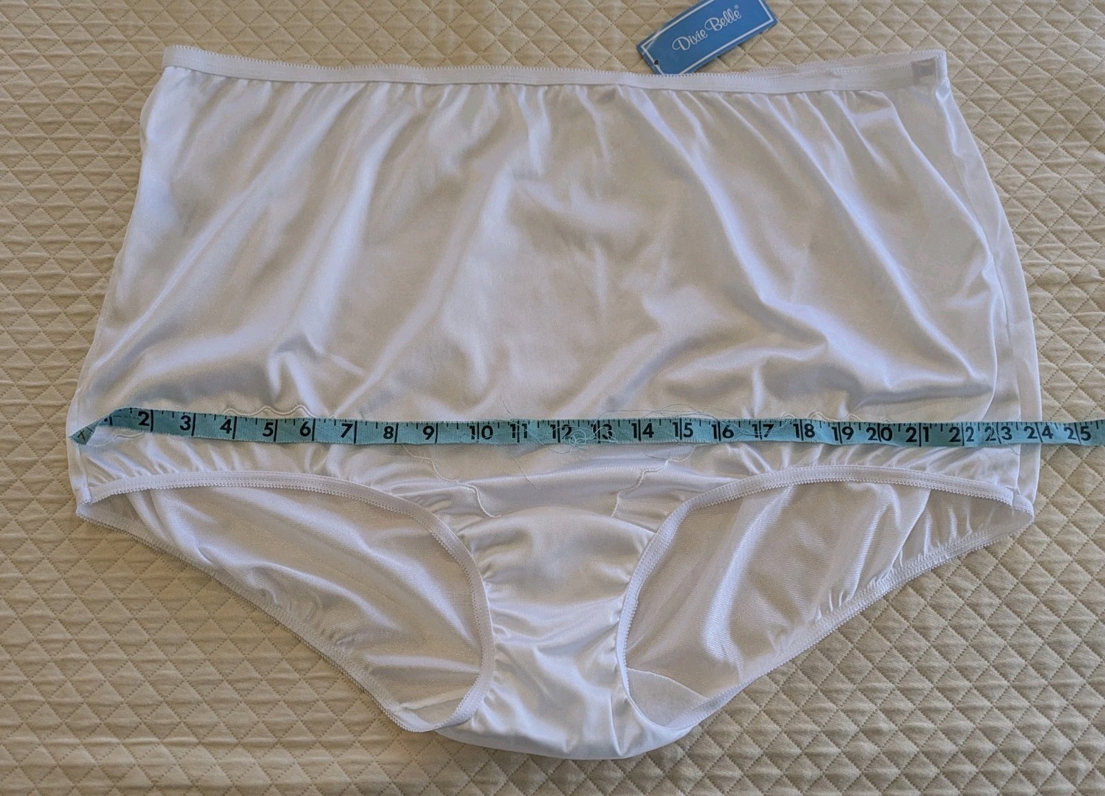 Dixie Belle White Nylon Size 14 Scalloped Leg Panty Brief Style 719 New With Tag