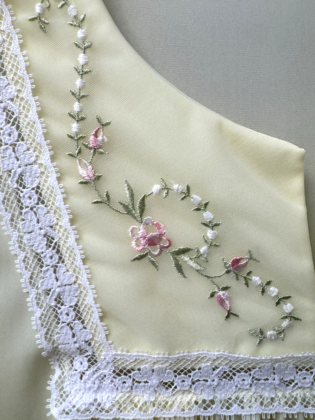 Vtg SHADOWLINE Nursing Nightgown Embroidery New Mom Hospital NOS w/Tags S/M 80&rsquo;s