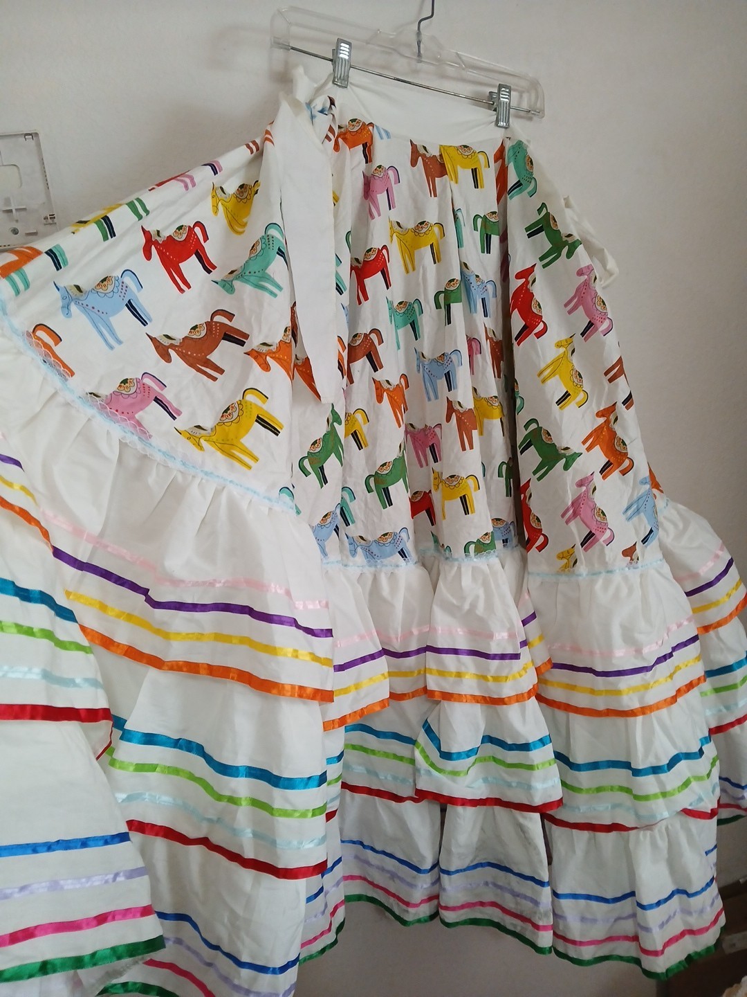 Mexican Unique Jalisco Dance Folklorico Horses Pony Double Circle Skirt Artisan