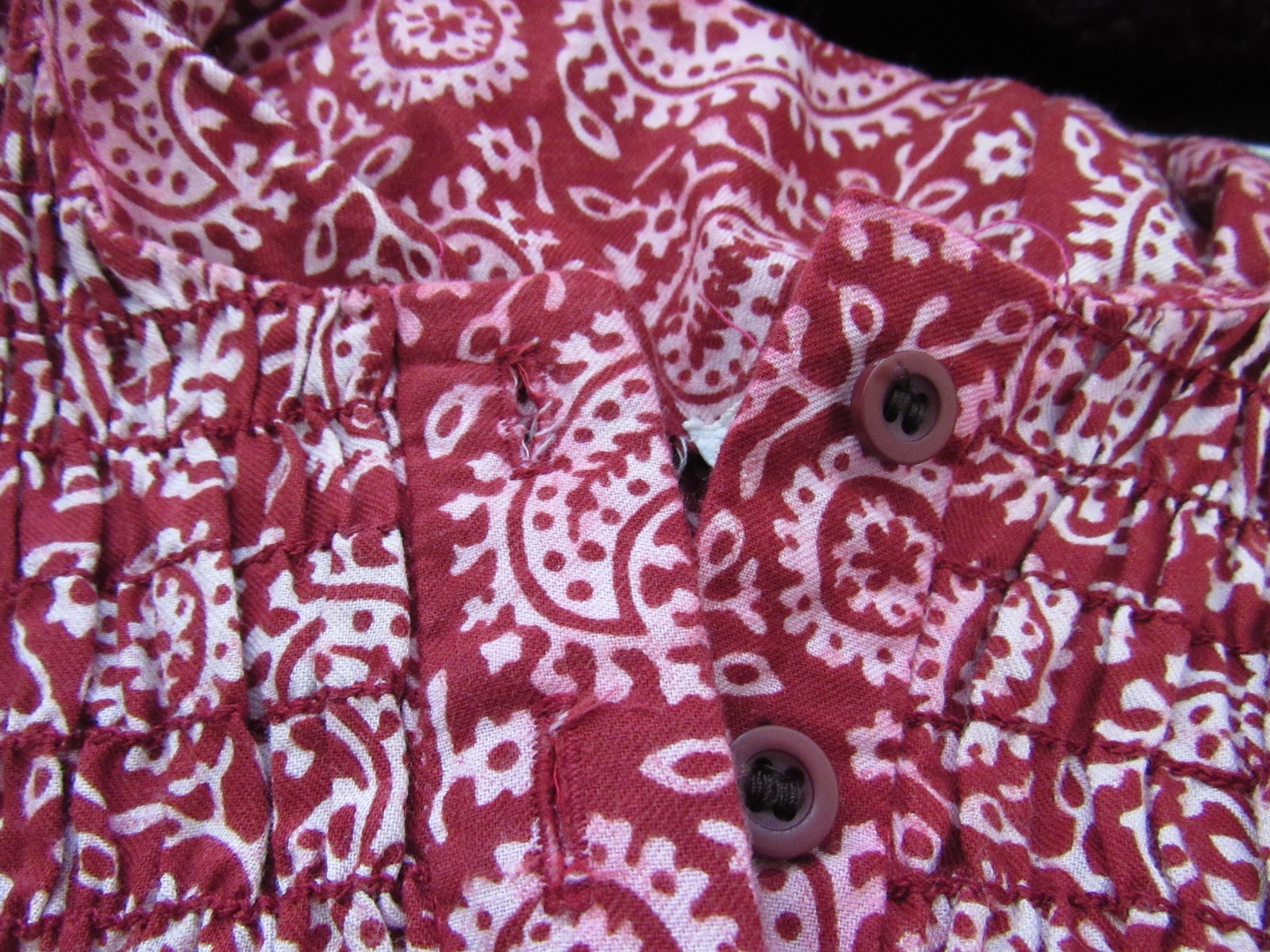 Vintage 70s Bonwit Teller 2pc India Hand Block Cotton Top Wrap Skirt Small