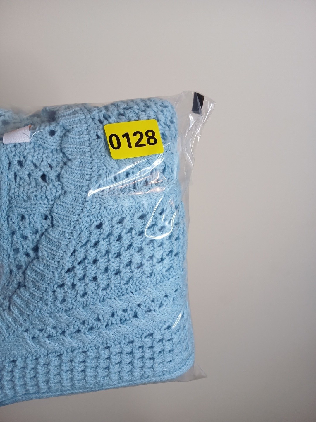 Kirundo Light Blue Crochet Knit Sleeveless Sweater Tank Top Women Plus Size XXL