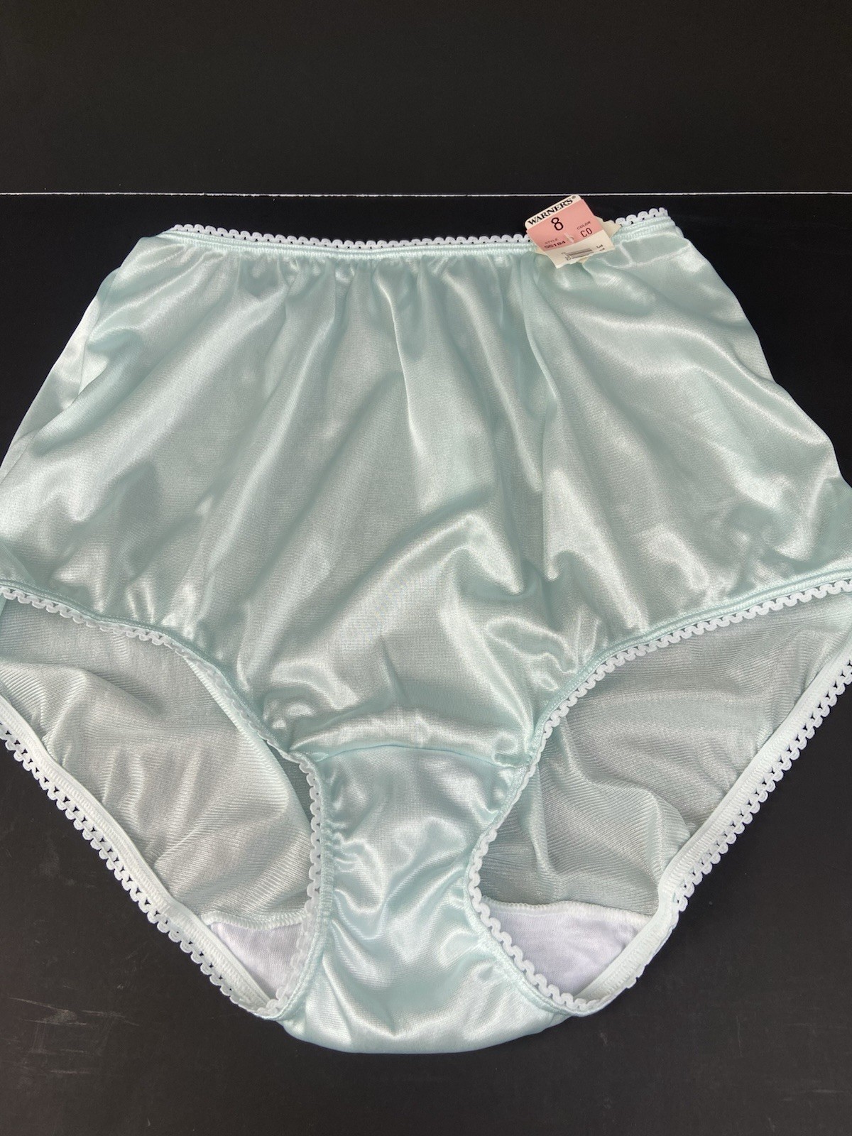 Warners 55184 Perfect Measures Panties Size 8 Nylon Brief Light Aqua Blue FLAWS