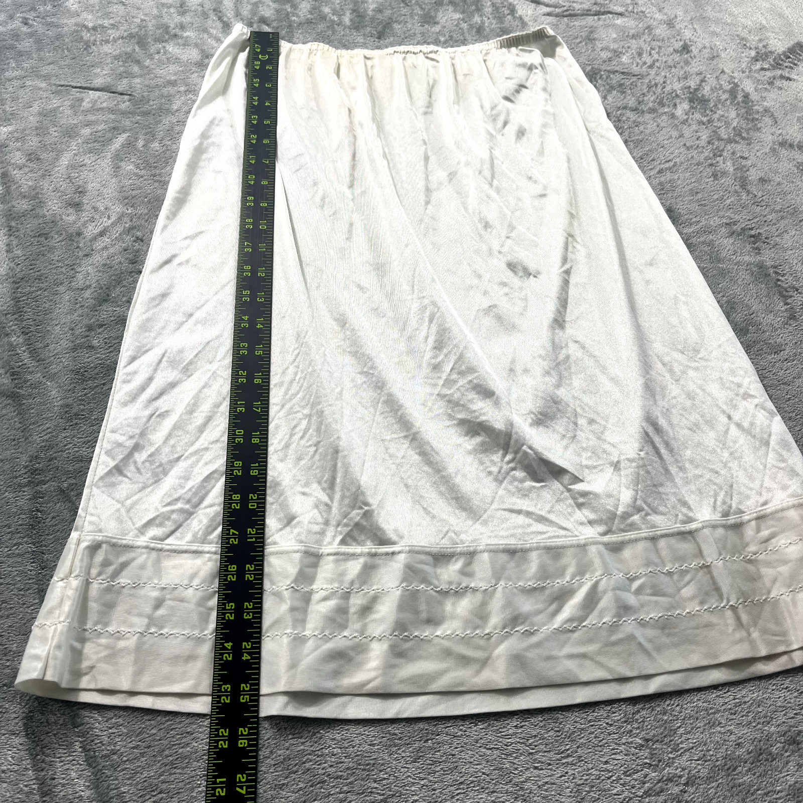 Half Slip Ivory Silky Modesty Lingerie Wide Trim 25in Length 26in Waist