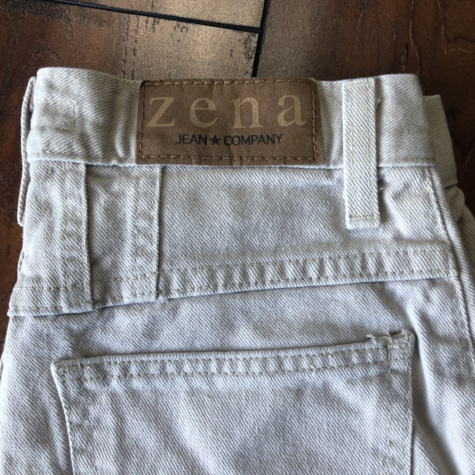 Zena Mom Jeans Size 8T High Rise Tapered Retro Tan Pockets 27×32 Vintage