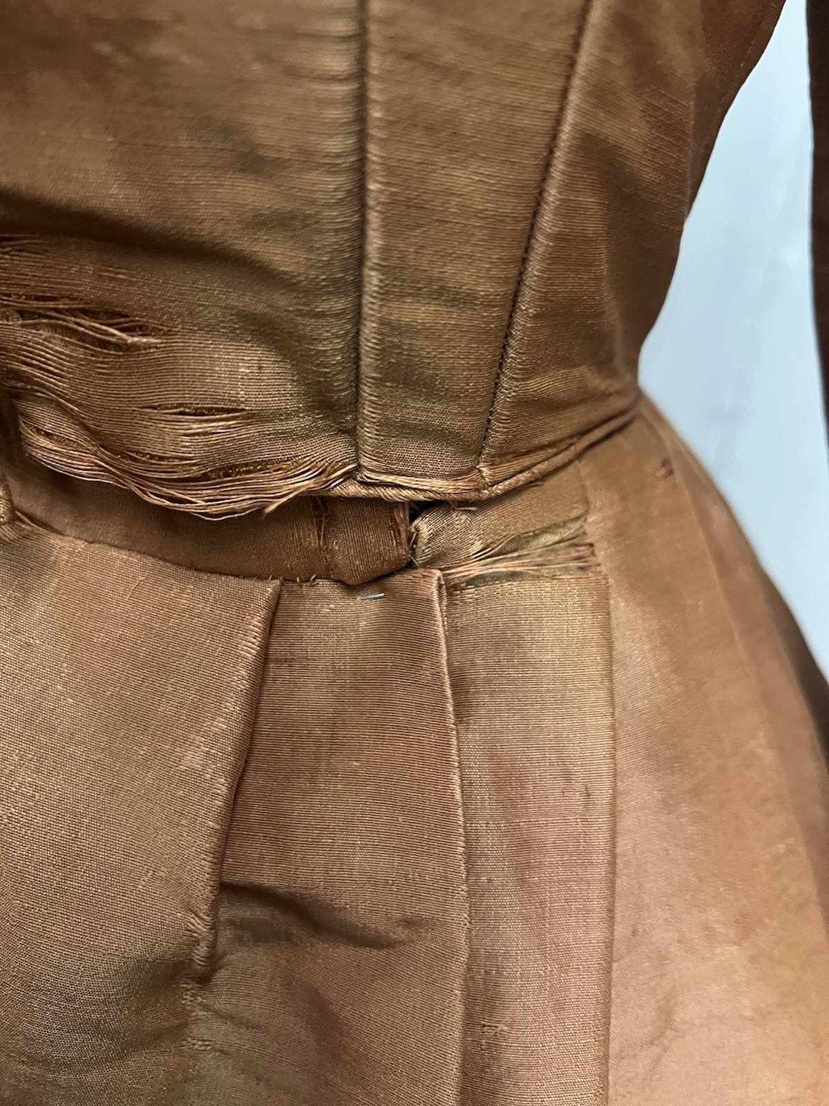 1860’s Brown Silk Day Dress Antique