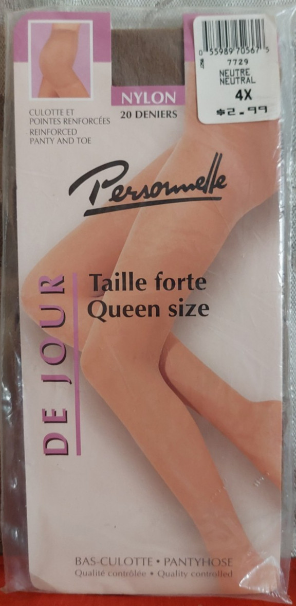 Vintage Pantyhose Personnelle Reinforced panty Color Neutral Queen 4X BAMA2