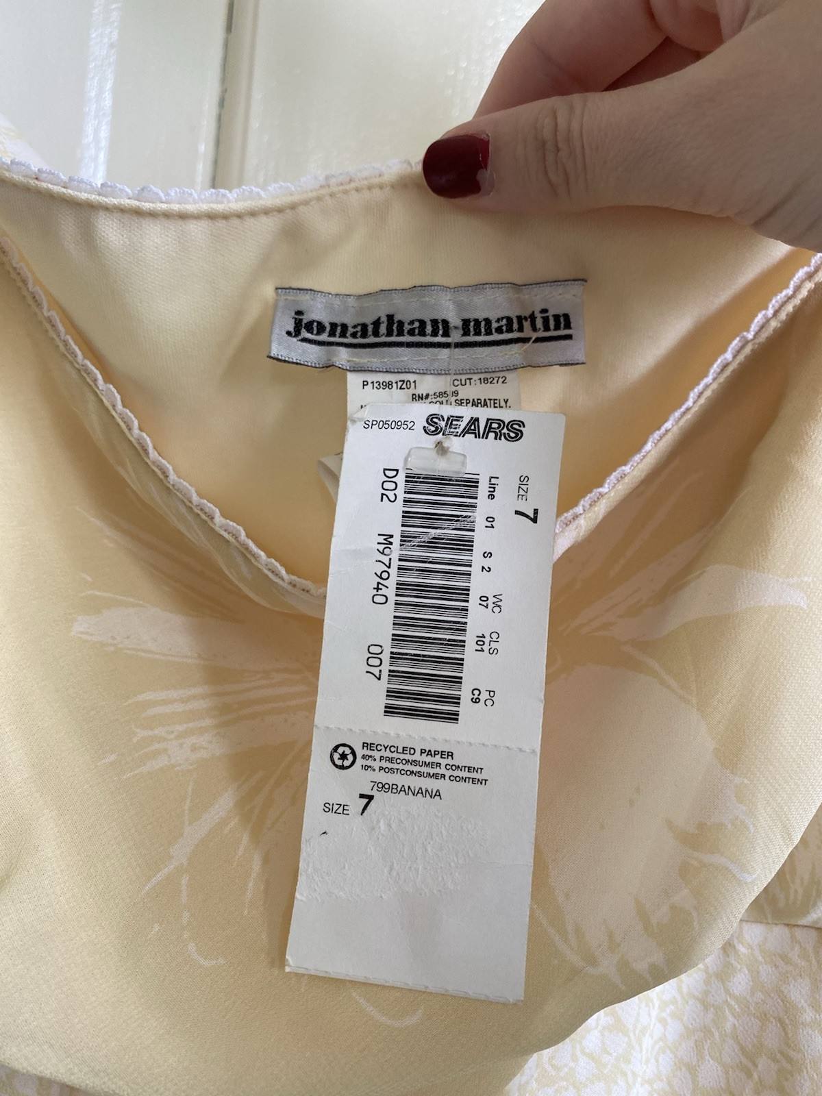 NWT 90s Jonathan Martin for Sears Floral Maxi Dress, Size 7 (see description)