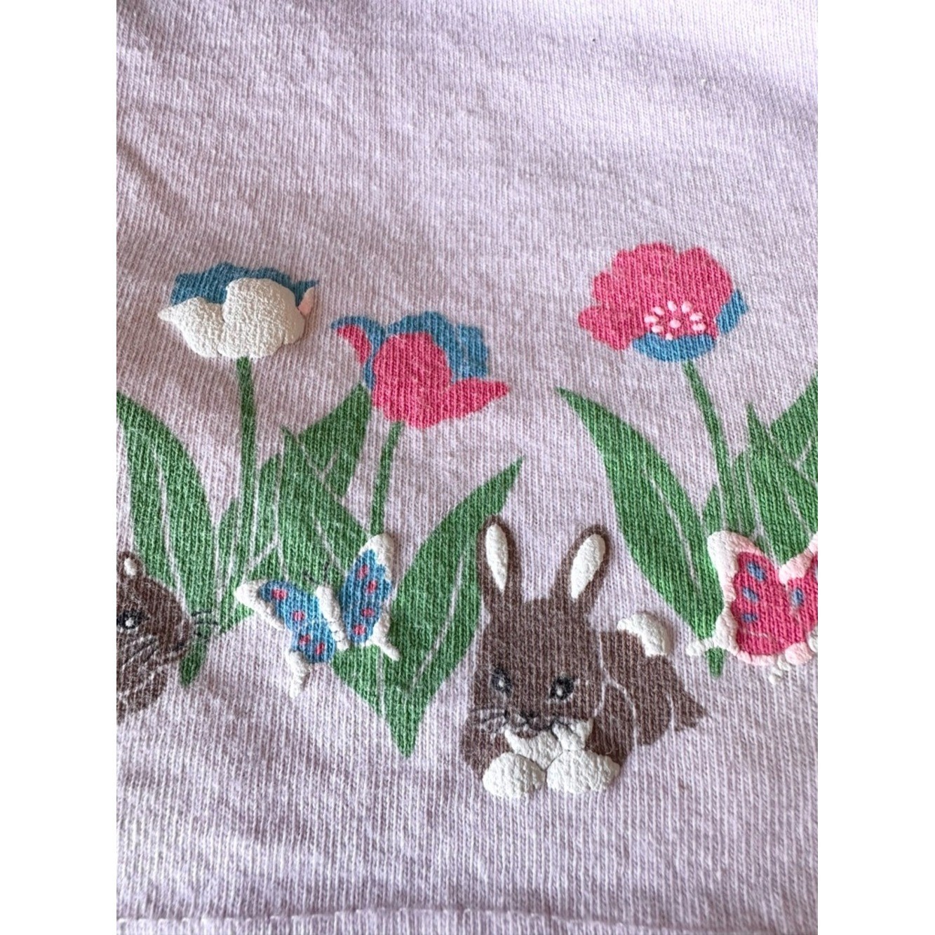 80&rsquo;s Vintage Spumoni Puff Print Collared T-Shirt Medium Easter Spring Animals