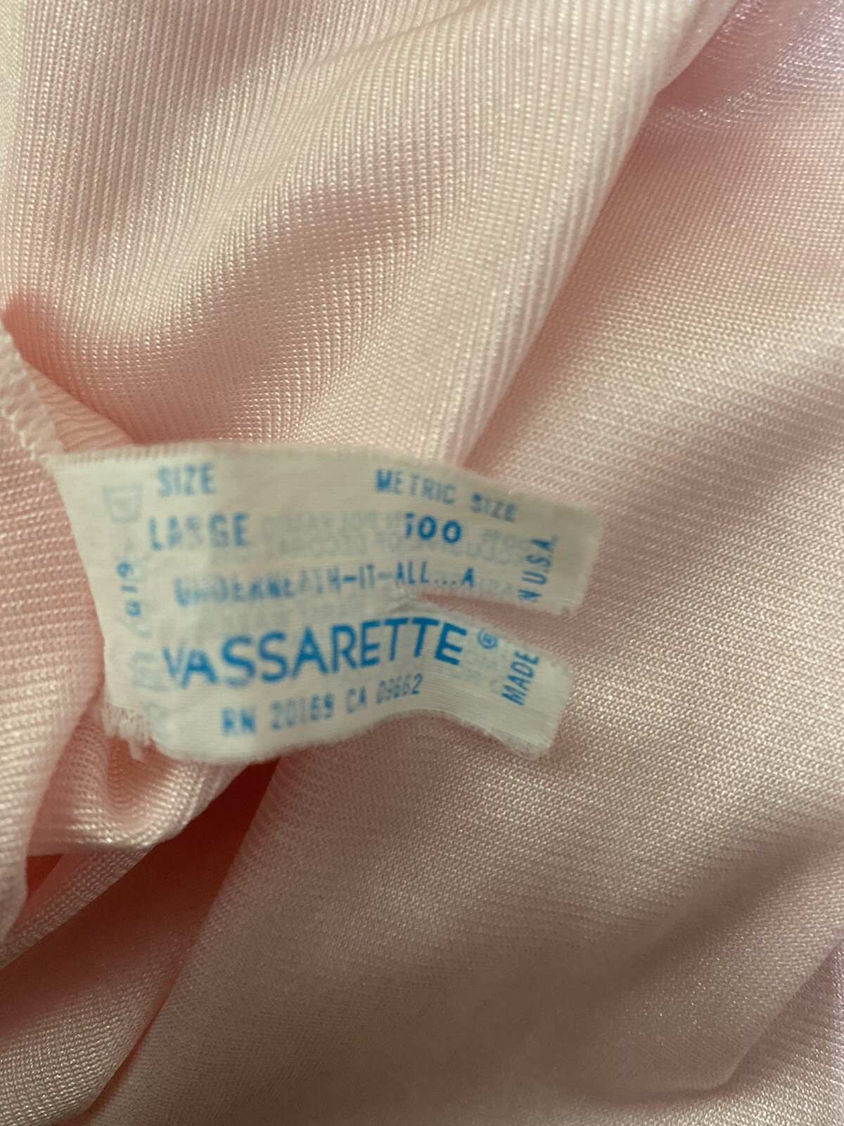 Vintage Vassarette Pink Nylon Button Front Short Sleeve Night Gown Robe LARGE