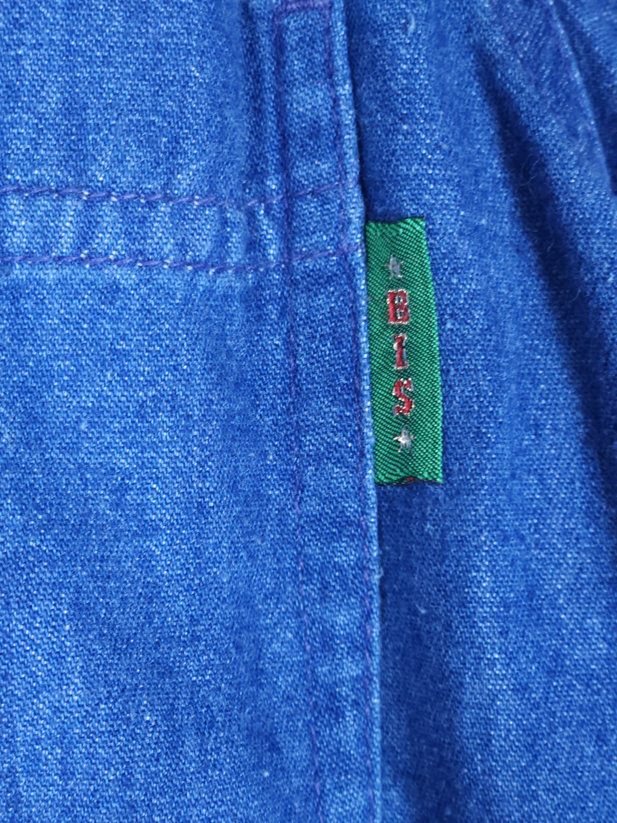 VTG Gene Ewing Bis Wrinkled Rich Dark Denim Solid Button Down M Pocket