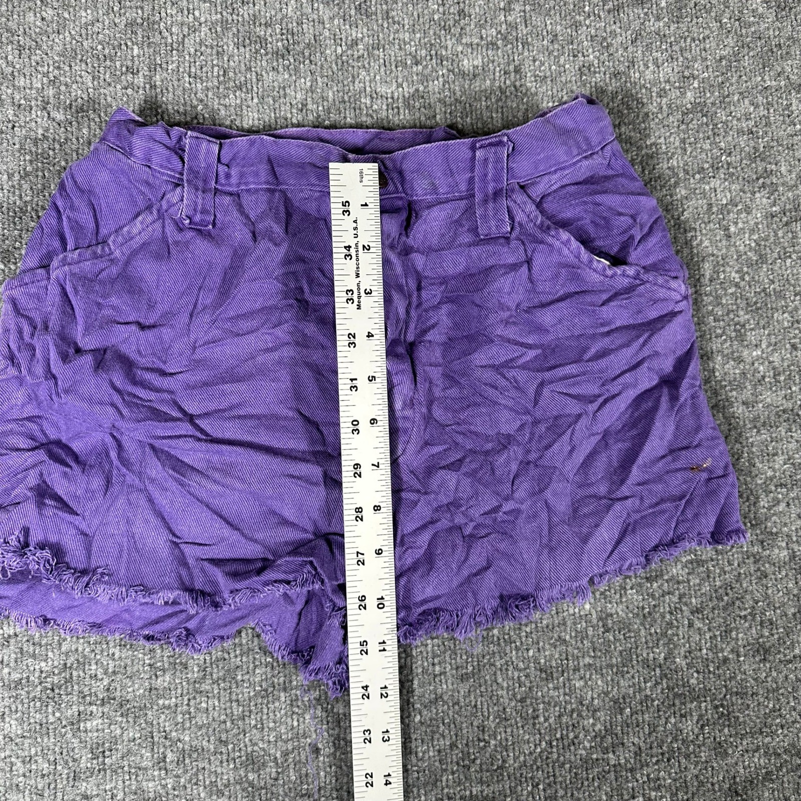 Sears JR Bazaar Shorts Womens Size 13 Purple High Waisted Denim Frayed Hem