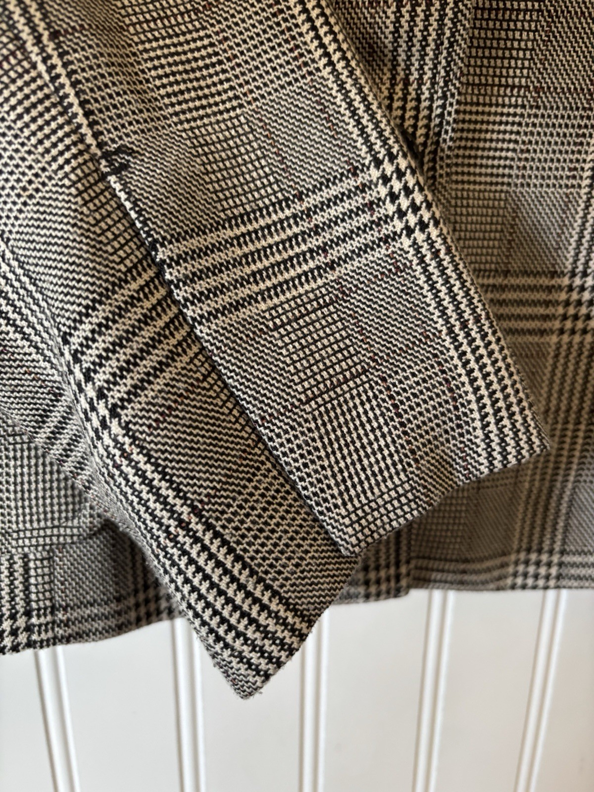 Vintage Levine Classics Suit Jacket Blazer 14 Gray Glen Plaid Pockets Timeless