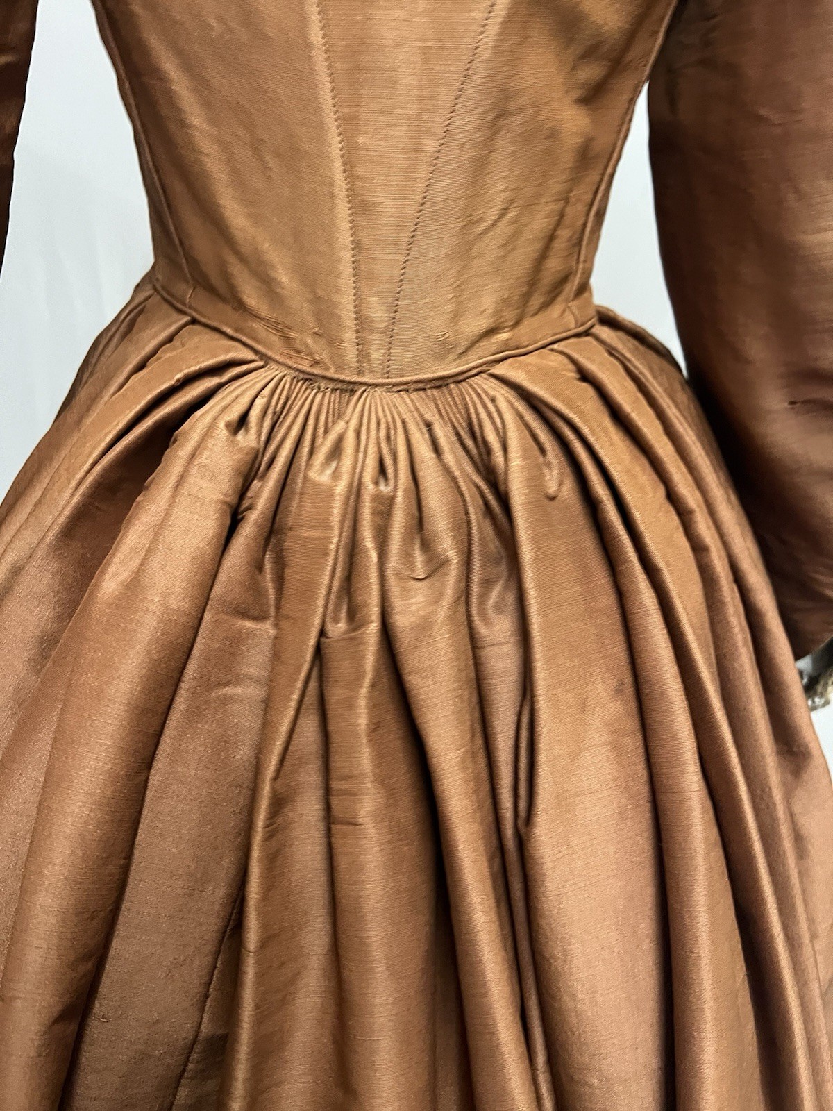 1860’s Brown Silk Day Dress Antique