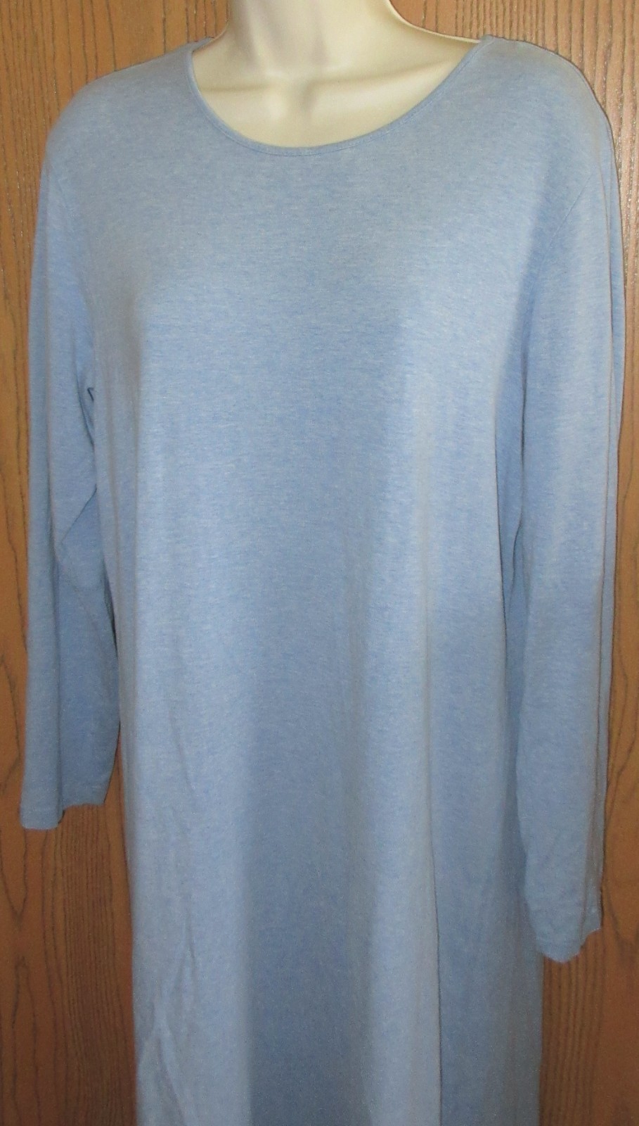 LANDS&rsquo; END DENIM BLUE cotton rayon jersey style knit long night gown size 10/12