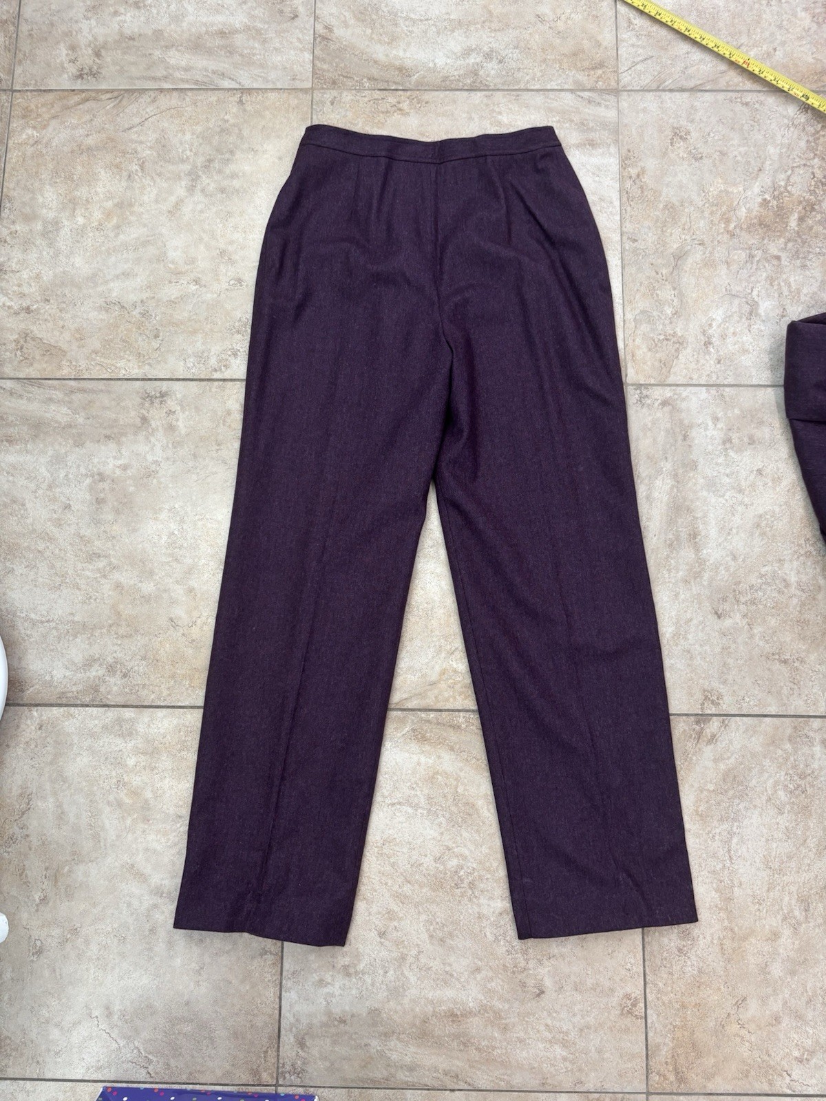 Vintage Evan Picone 3 Piece Suit Wool Mohair Purple Blazer Skirt Pants Size 16