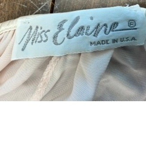 Vintage Miss Elaine Pink Lace Trim Angel Sleeve Wide Sweep Nightgown Maxi L