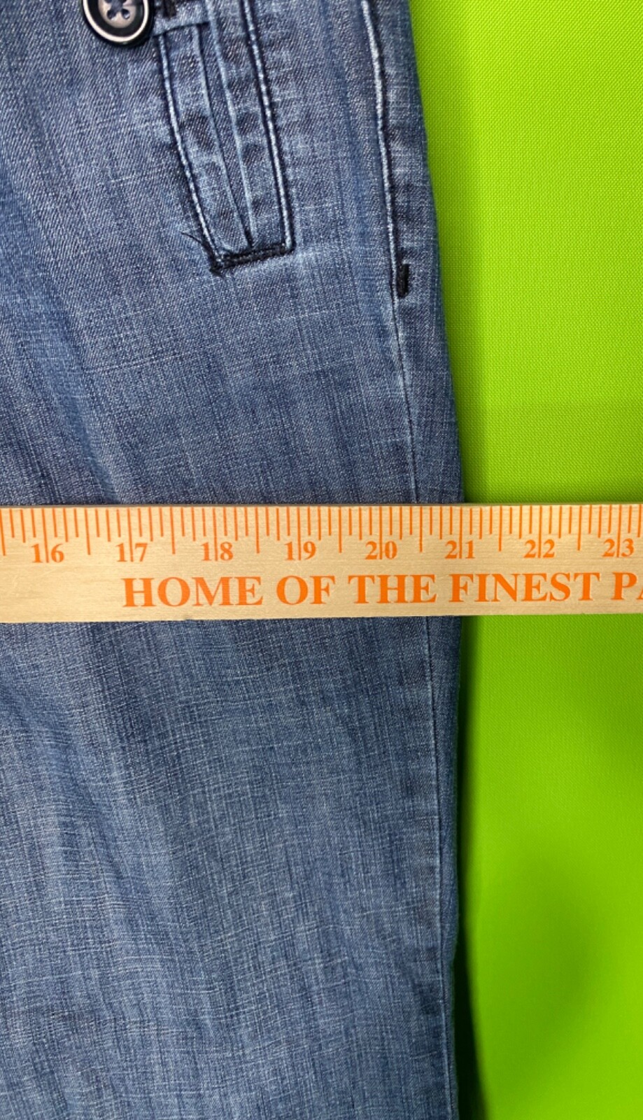 a.n.a 3-Button High Waisted Wide Bottom Denim Trousers Size 12