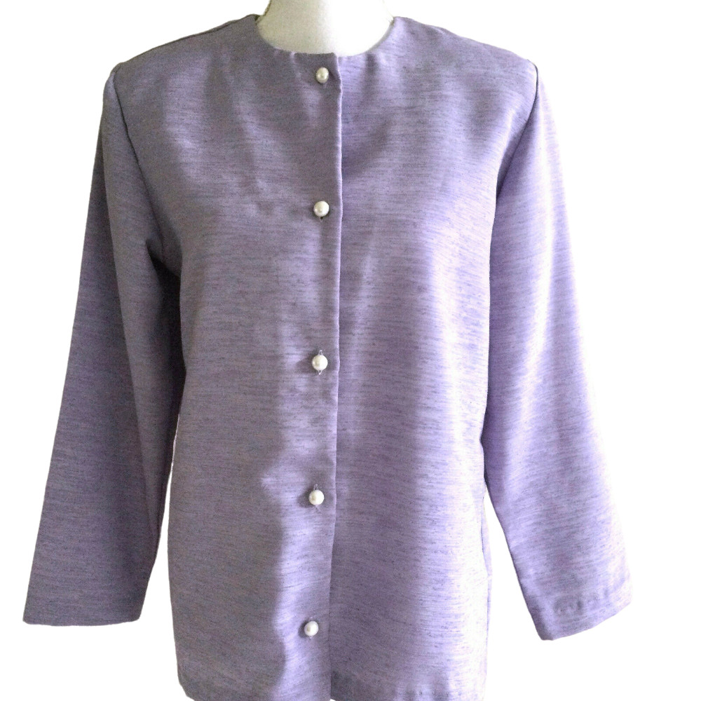 Blair Boutique Vintage Women&rsquo;s Long Sleeve Shimmer Blouse Sz S Purple Lilac Top