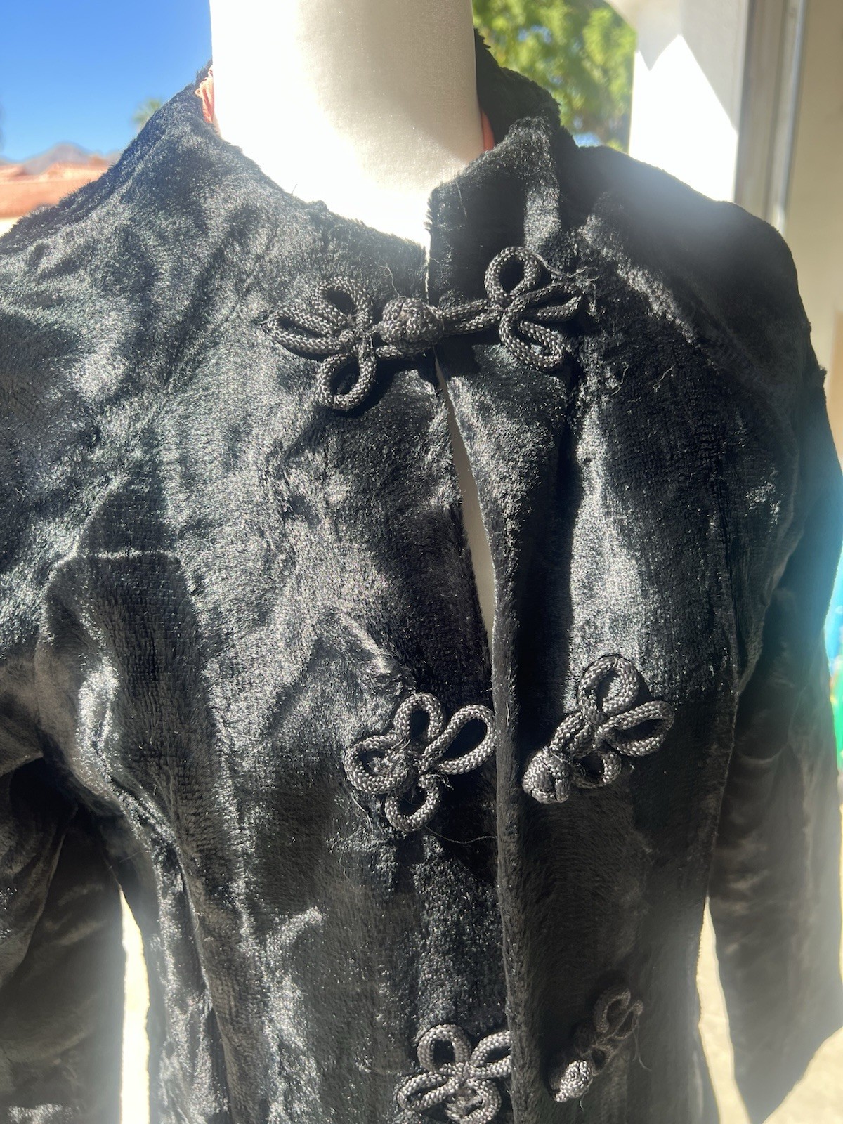Vintage Faux Lamb Long Coat Evening