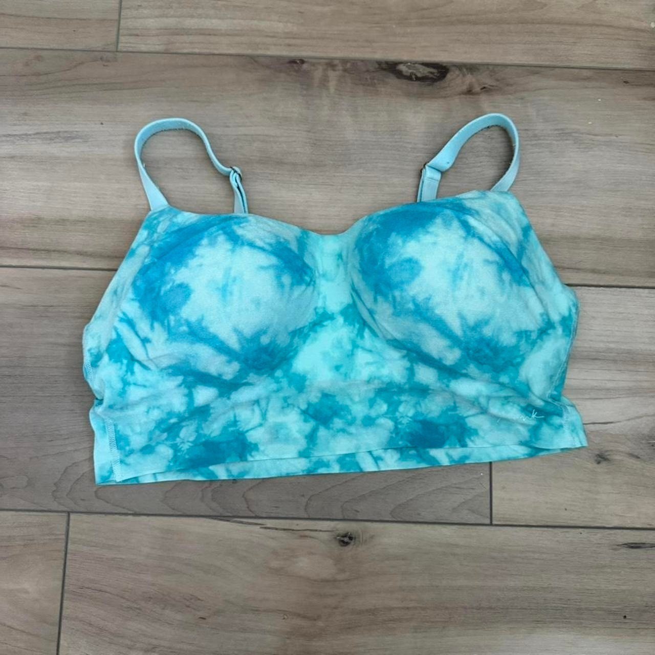 Victoria&rsquo;s Secret PINK 2015 blue tie dye bralette retro bralette