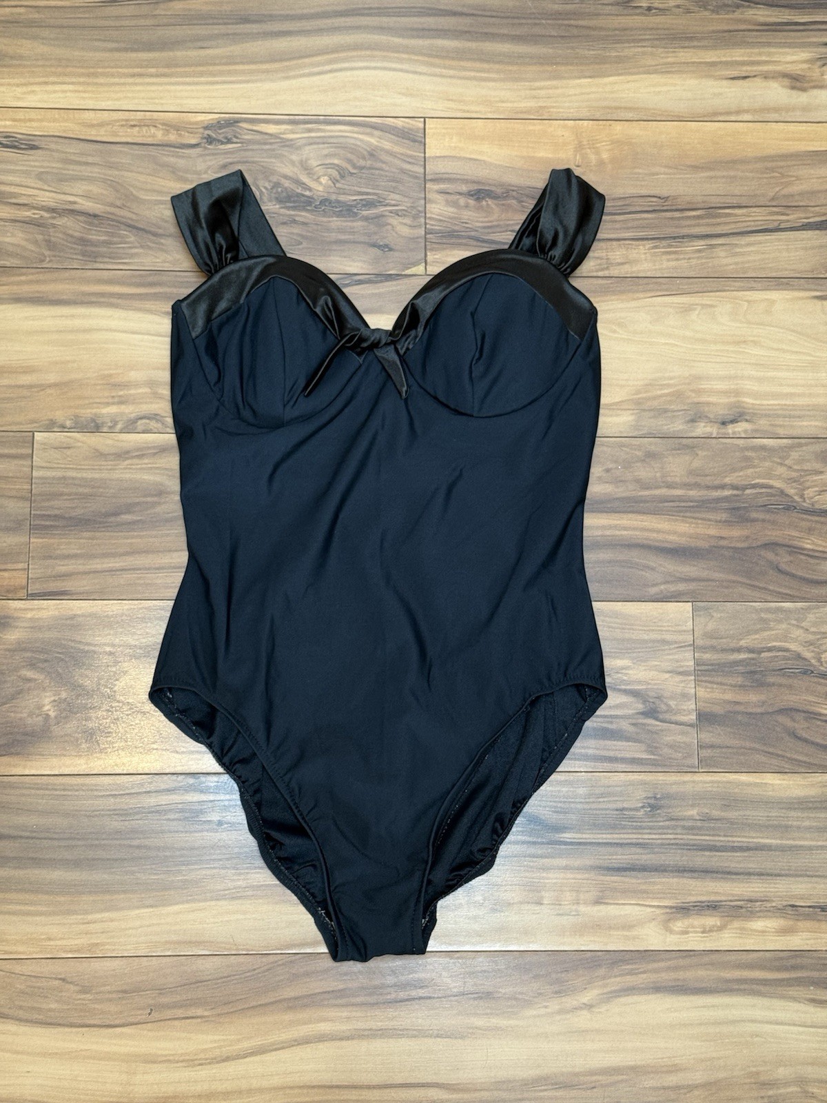 Vtg Miraclesuit One Piece Bathing Swim Suit 50s 60s Style IGLWU Black Pinup M/14