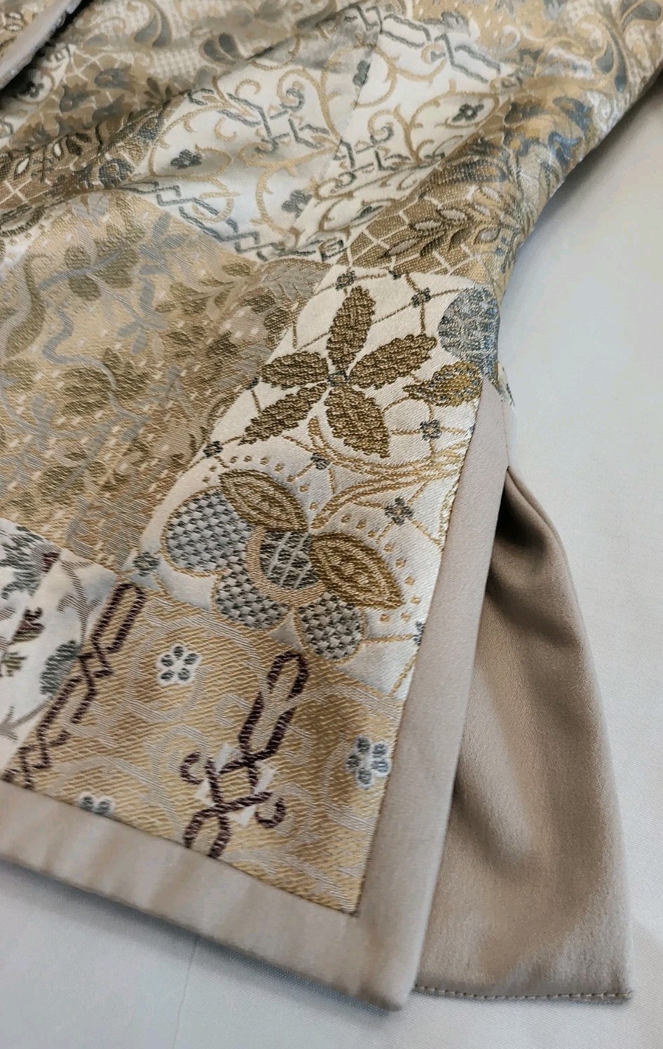 Peck & Peck Blazer Jacket Gold Floral Patchwork Jacquard Brocade Vintage Size 12