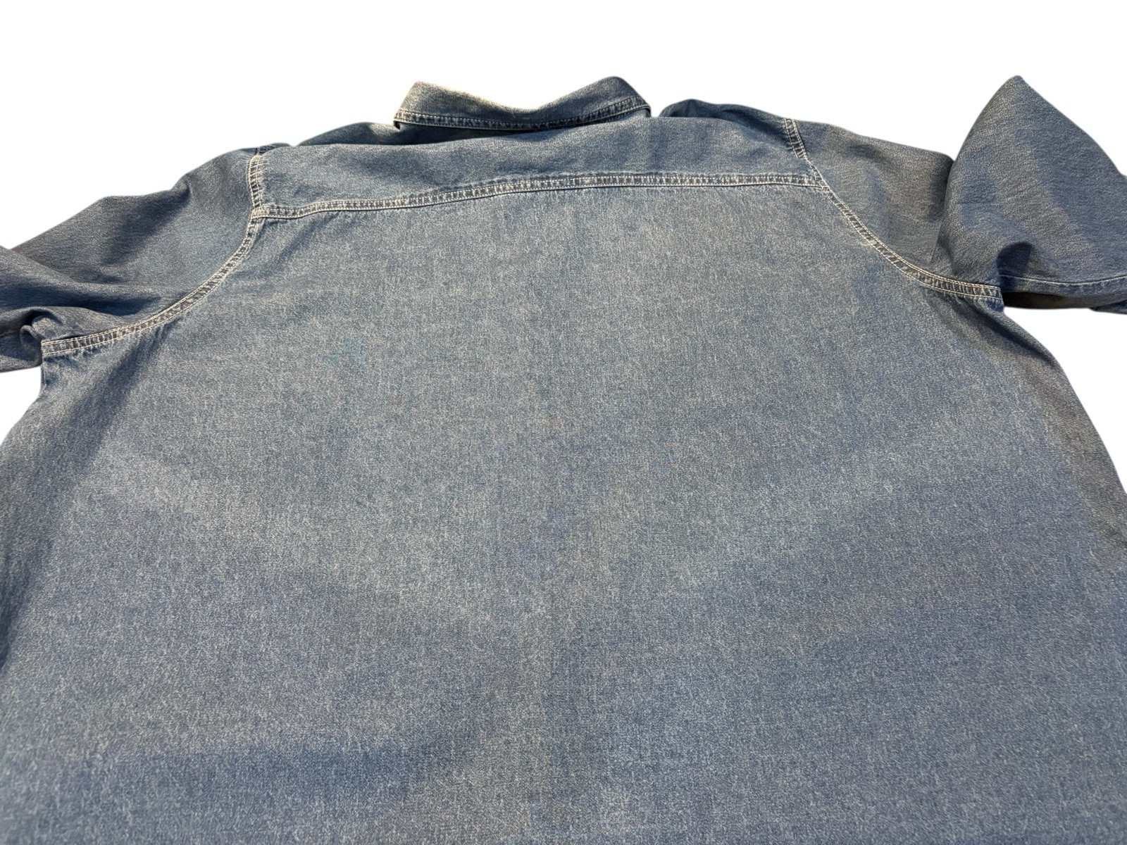 Vintage Just My Size 100% Cotton Denim Blouse 26W/28W Birds Flowers Cottagecore
