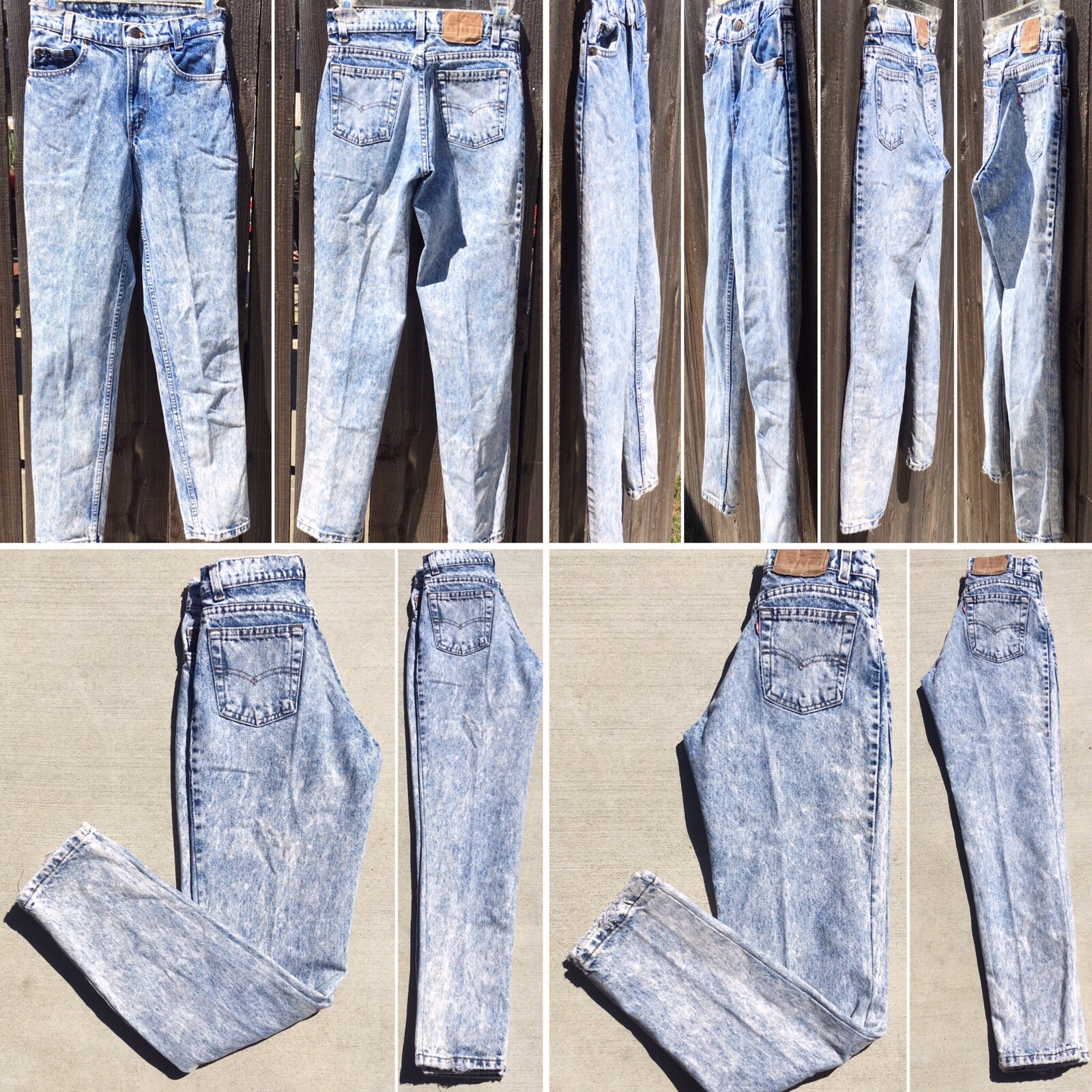 Vintage Levis Acid Wash Jeans 505 High Waist Tapered Leg 25 in Waist 80s 90s