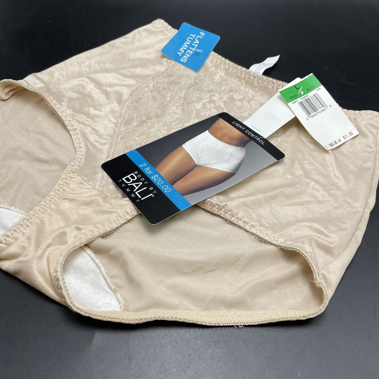 Vintage Body By Bali Light Tummy Control Shape Wear Brief Nude Sz Large Flatten