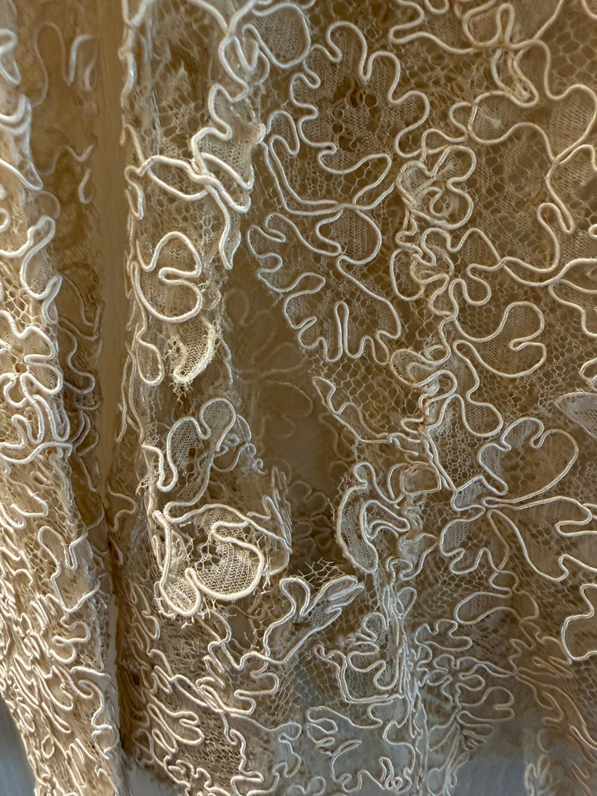 Antique Edwardian Soutache Lace Jacket, Very Fragile for Reclaiming, Rhinestone