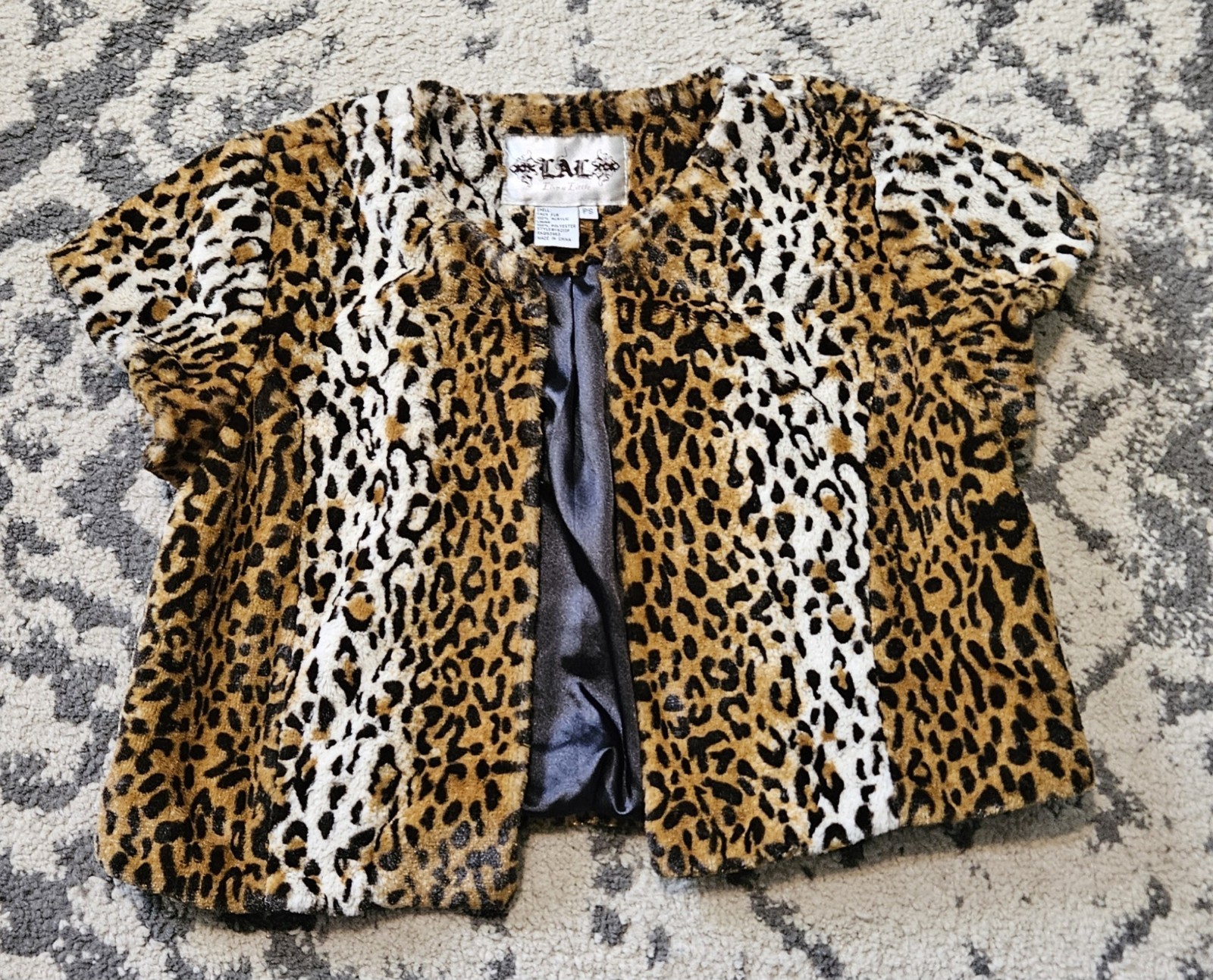 Vintage Y2K Fuzzy Leopard Print Bolero Size S