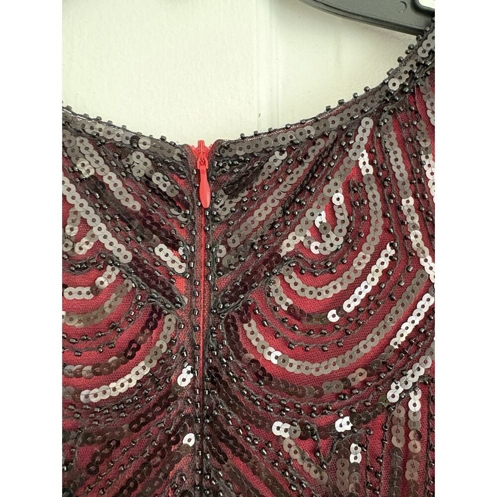 Classic Flapper Style Red & Black Dress Art Deco Glam Old Hollywood | M