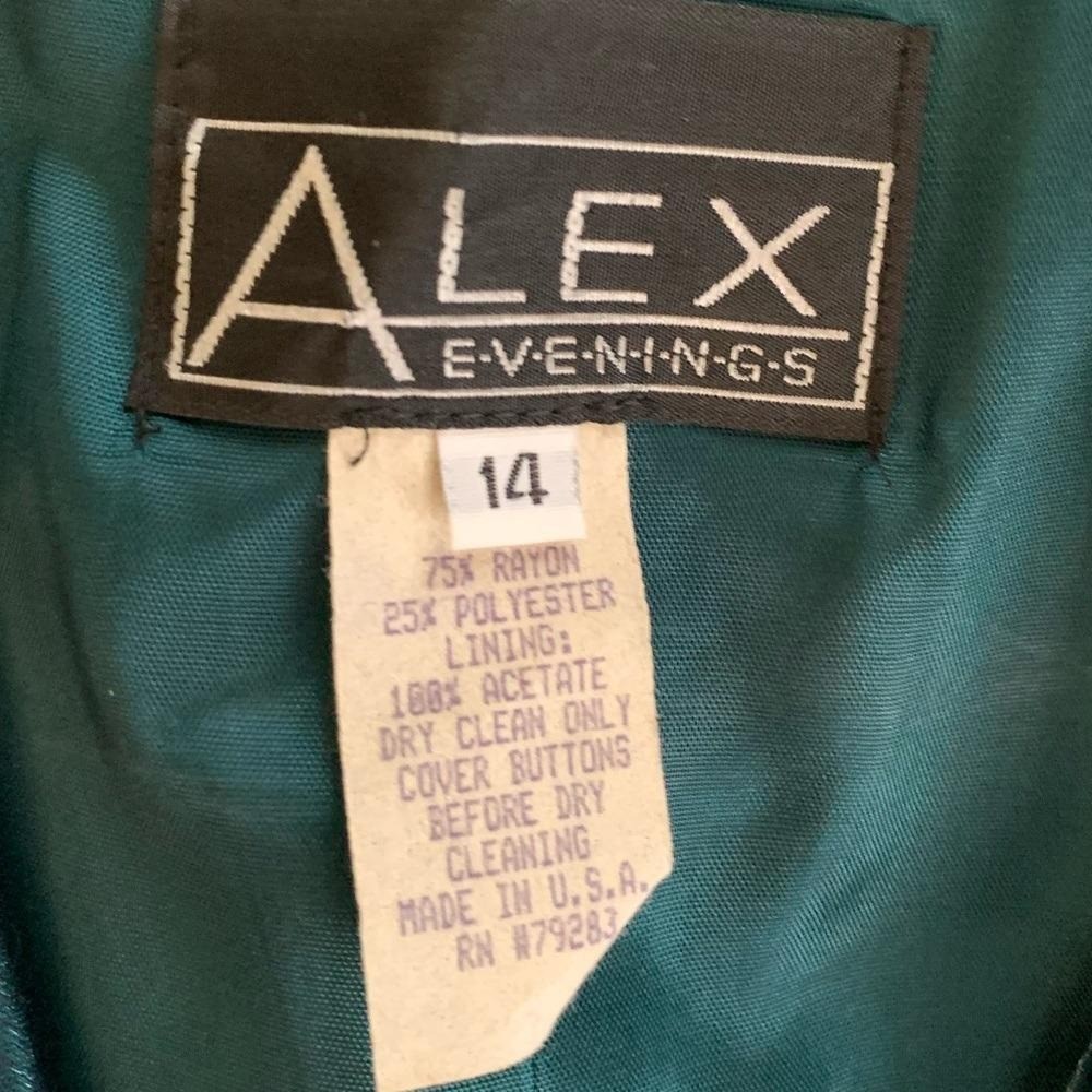 Alex Evenings vintage green emerald 2 piece skirt church wedding suit