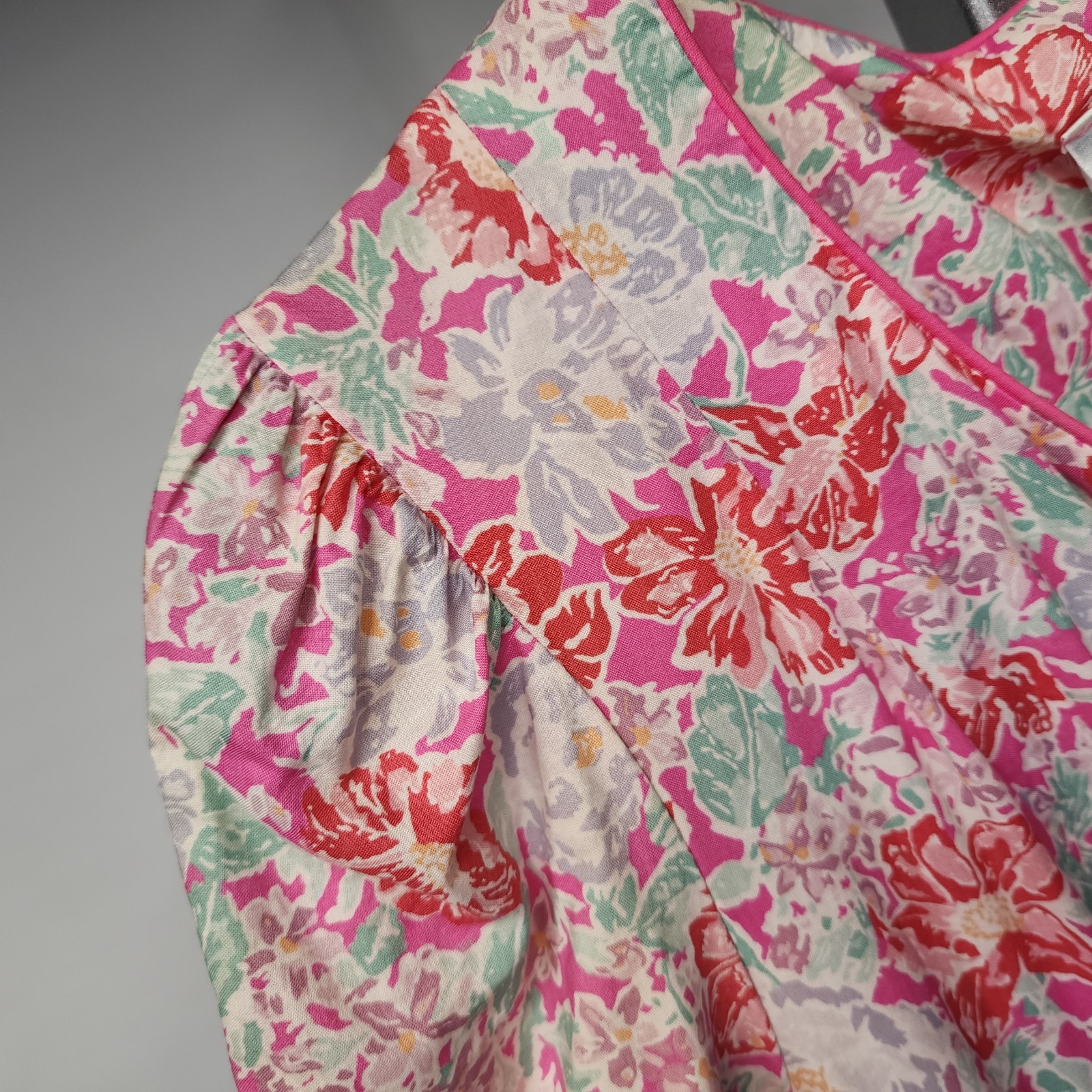 Vintage Laura Ashley Floral Cotton Prairie Midi Dress UK14 US12 Cottagecore GB