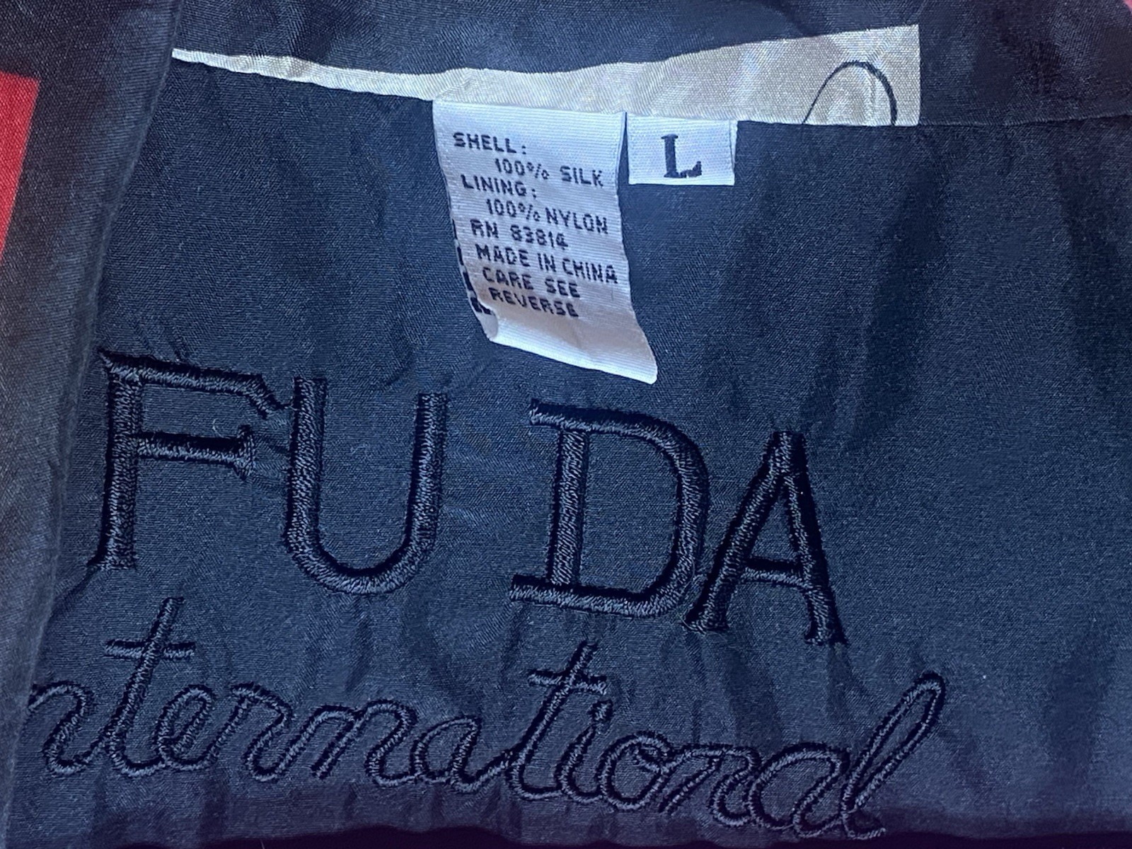 Vintage 90s FU DA Silk Bomber Jacket With Broadway Show Signs , Size Large L