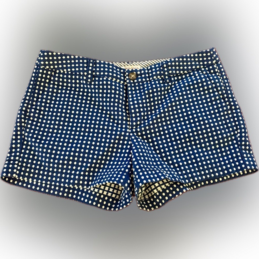 Vintage Y2K Merona Navy & white midrise chino polka dot shorts preppy cute twee