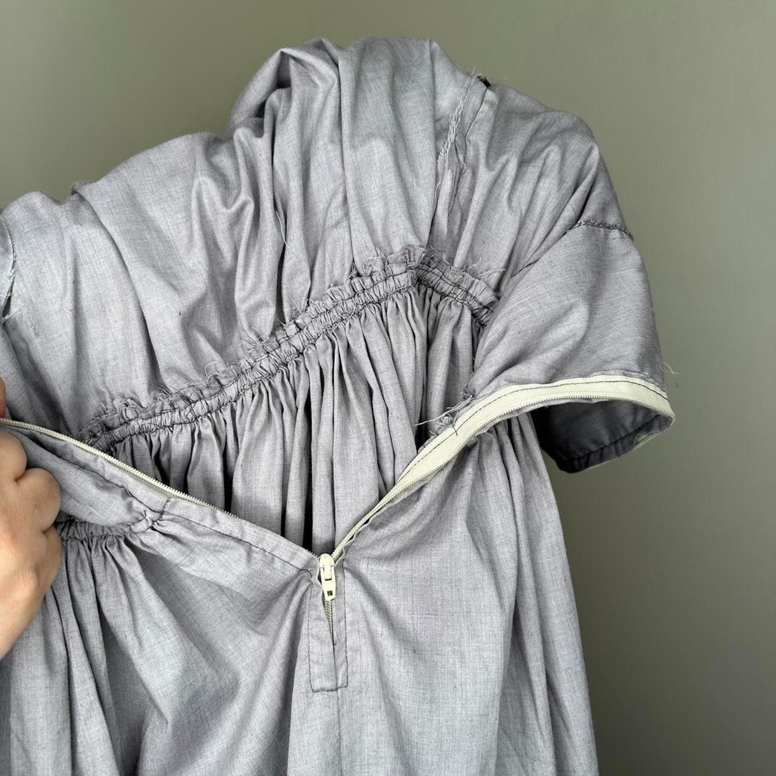 Vintage Handmade Gray Regency Gown