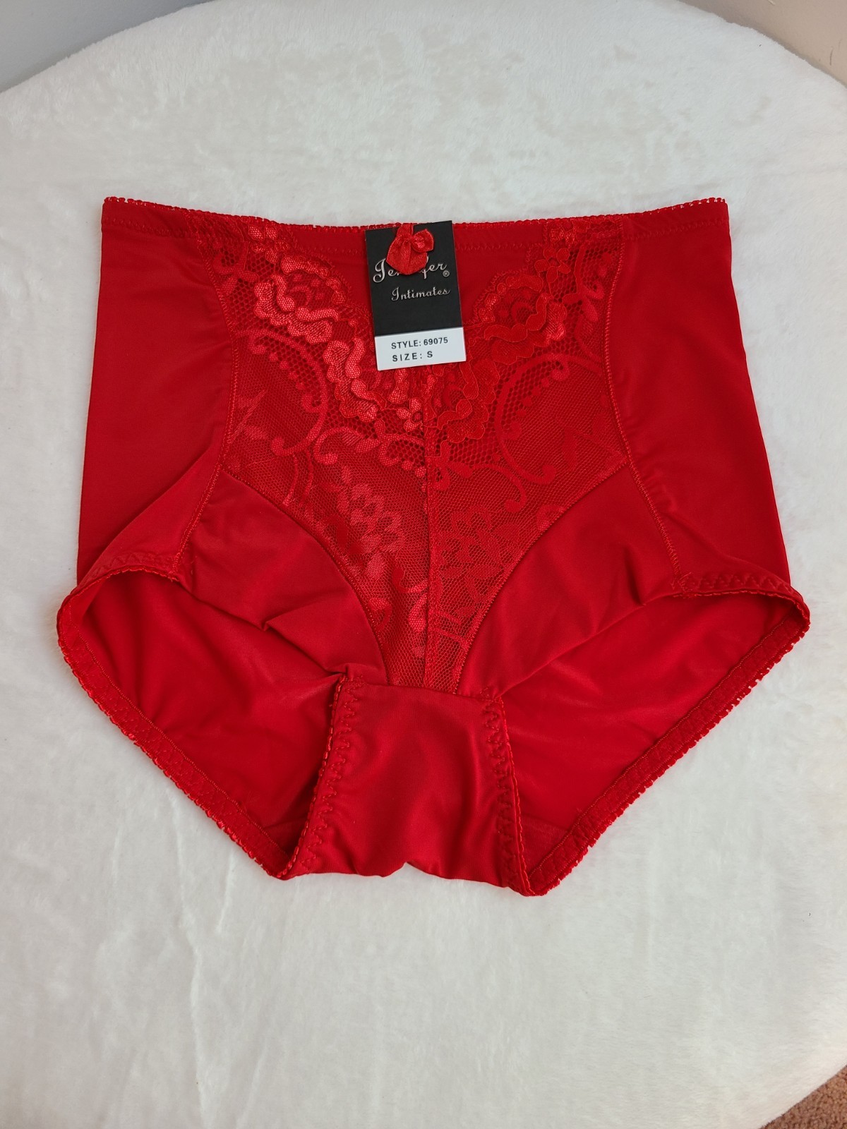 New Y2K Jennifer Silky Smooth Satin Hi-waist Shaping Brief Panty Size Sm Red