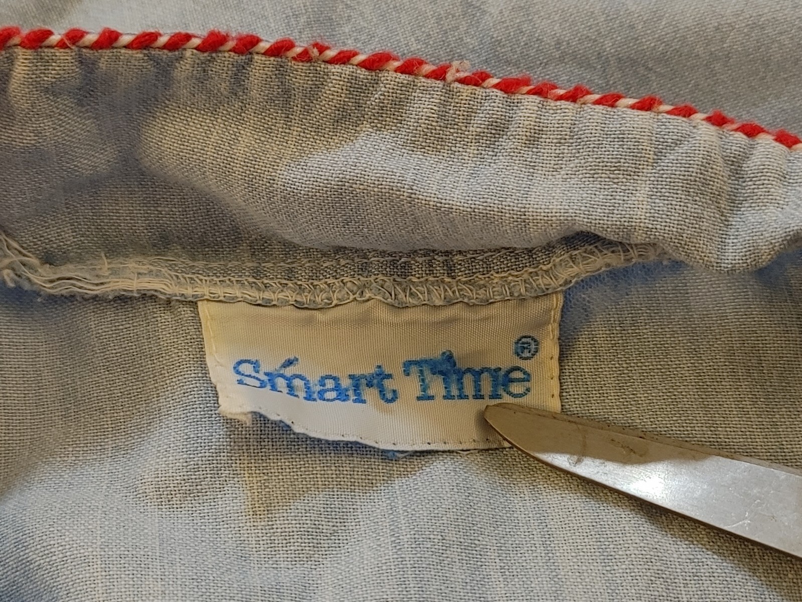 Vintage Smart Time Chambray Denim House Dress Womens sz S/M Snaps Grannycore