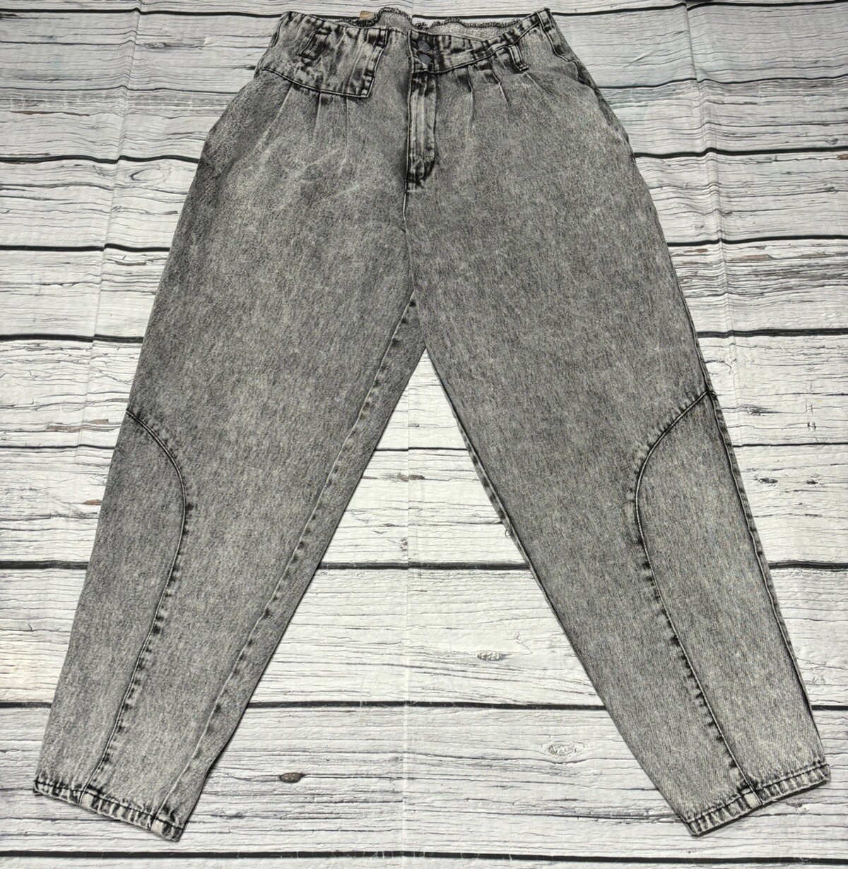 80s Vintage Kozmic Blues Black Acid Wash Baggy Jeans Size 30X30
