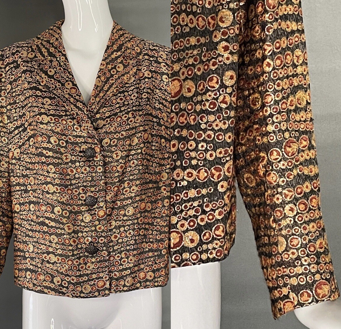 Vintage Warm Metallics Jacket Blazer M L Excellent Condition