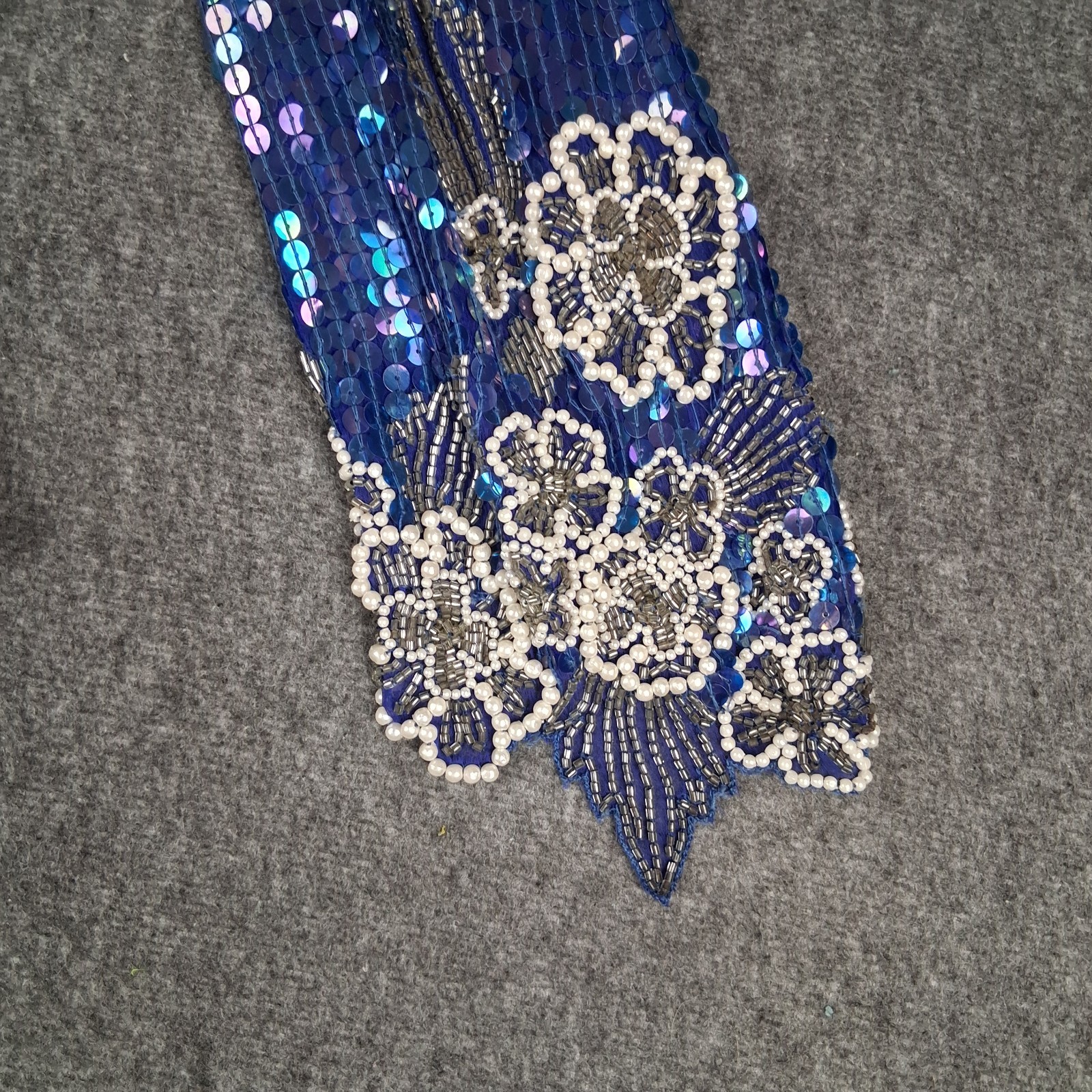 VTG Gatsby Flapper Evening Top Skirt Set Sequin 100% Silk Sz M Elegant India