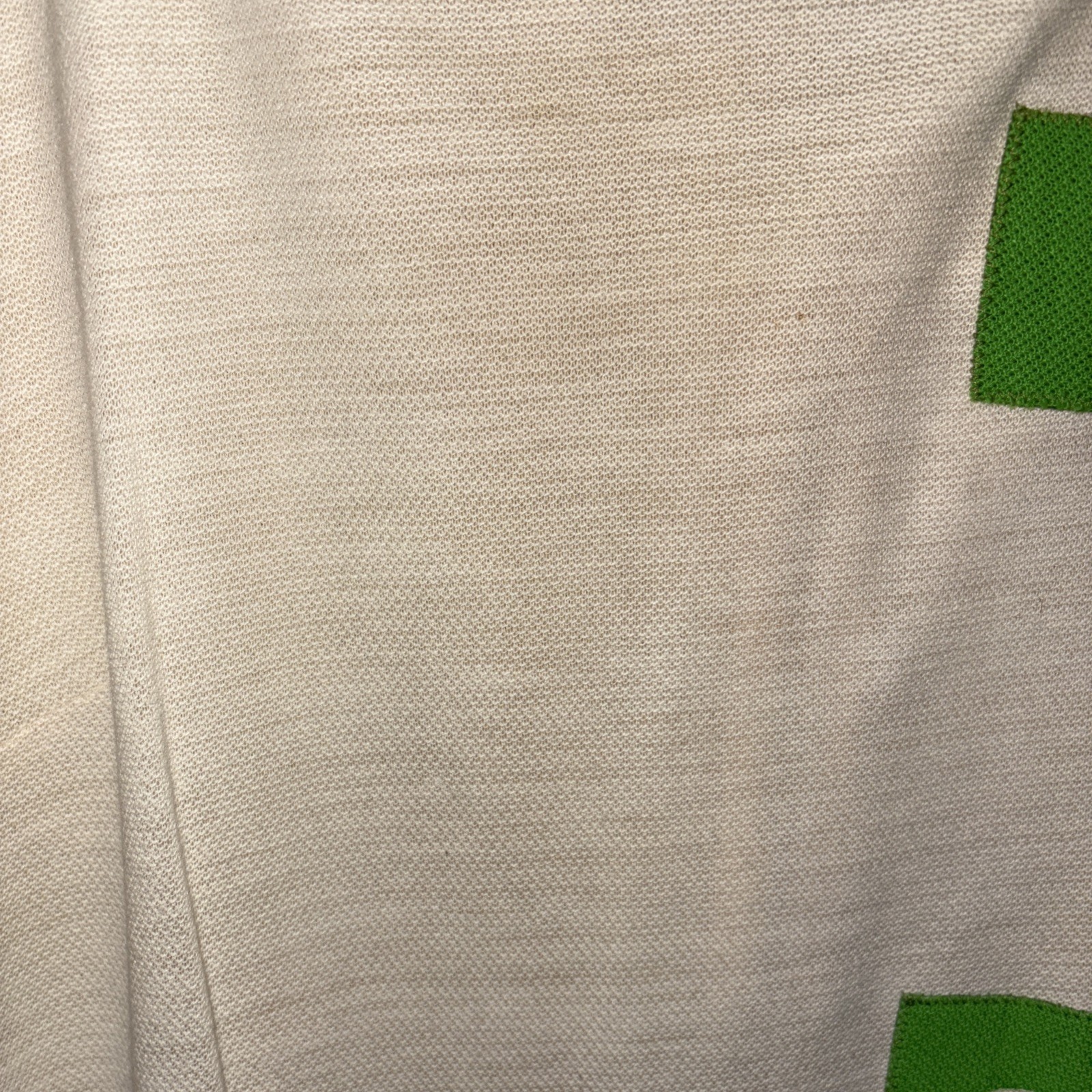 Vintage 1960’s Mod Style Knit Shift Dress Cream & Lime Green Size 16