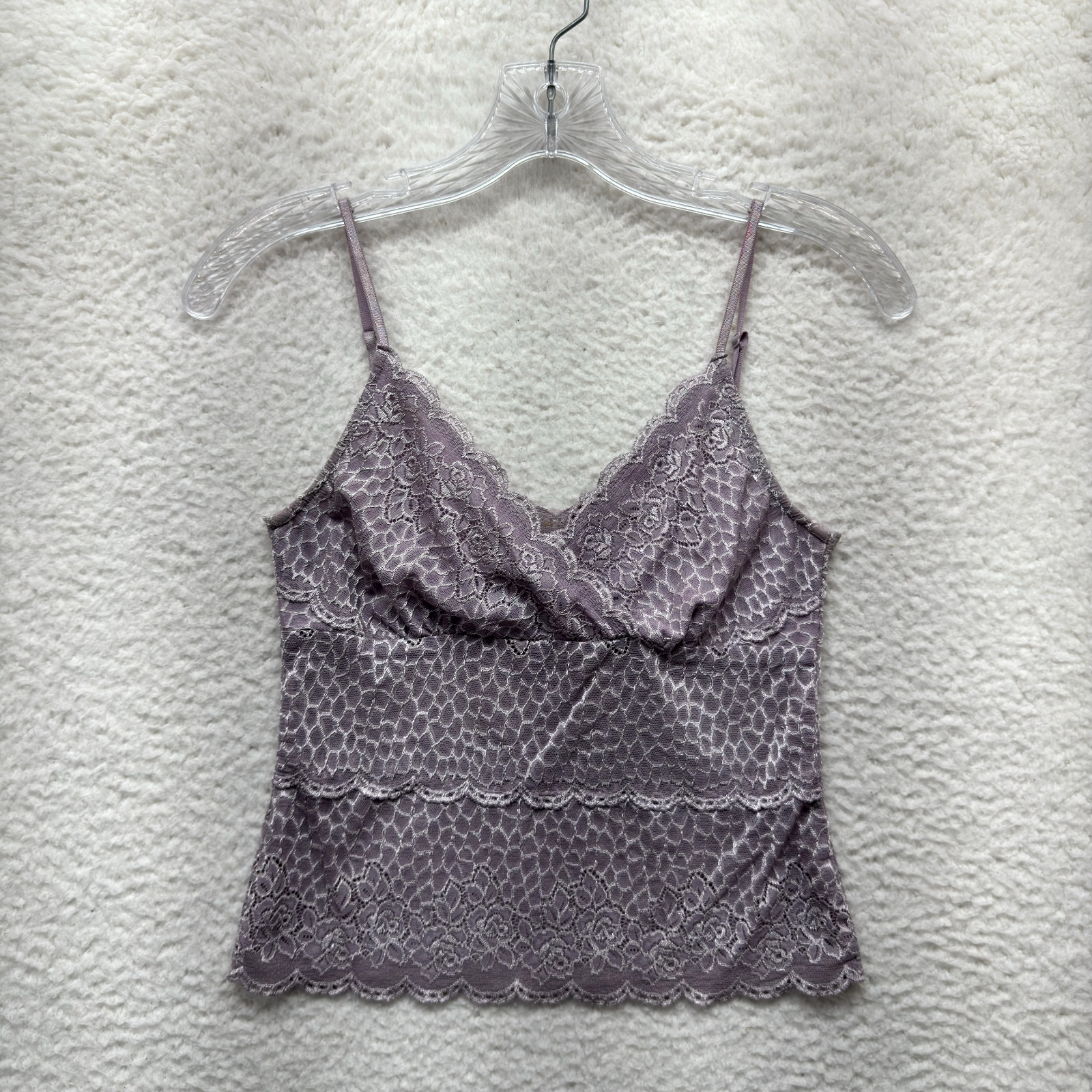 Y2K Vintage Bebe Camisole Top S Small Purple Lace Boho Fairy Grunge Whimsigoth
