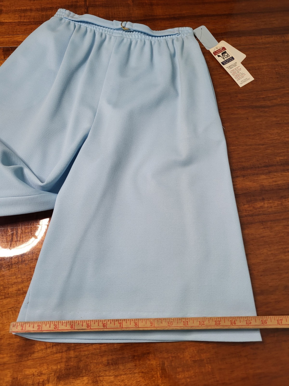 VTG 70s Graff California Blue Polyester 2 Piece Pantsuit Set Size 12 Made In USA