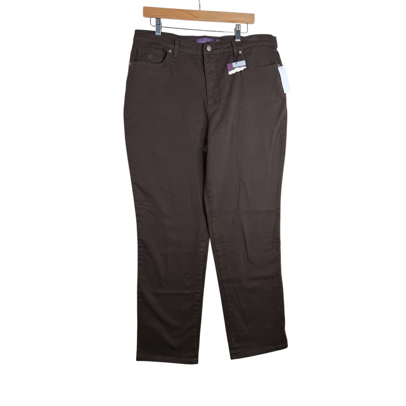New Gloria Vanderbilt Amanda Slimming Classic Tapered Leg Pants size 16 Brown