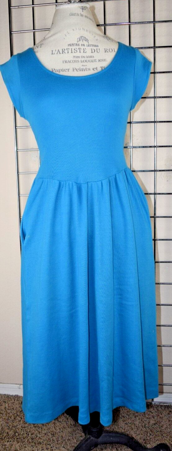 Vintage Dress Timely Trends Size 5/6 80s Blueberry Soft Stretchy Jersey Made USA