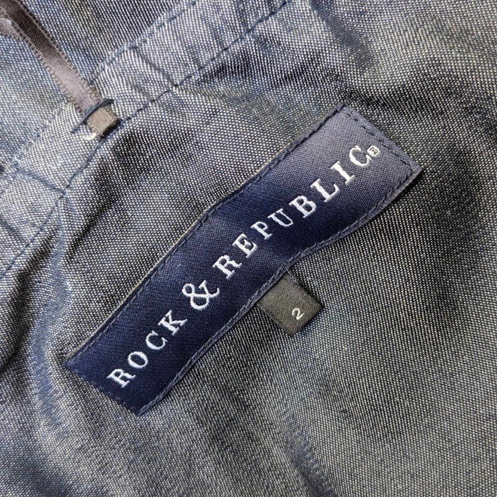 NWT VTG ROCK & REPUBLIC Leland Strapless Denim Origami Dress in Transmission / 2