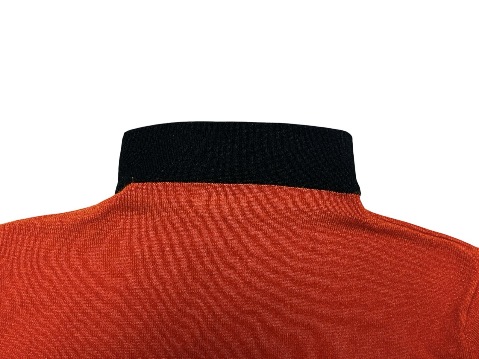 Vintage Asymmetrical Sweater Orange Black Avant-Garde Button Down Mod Knit Small